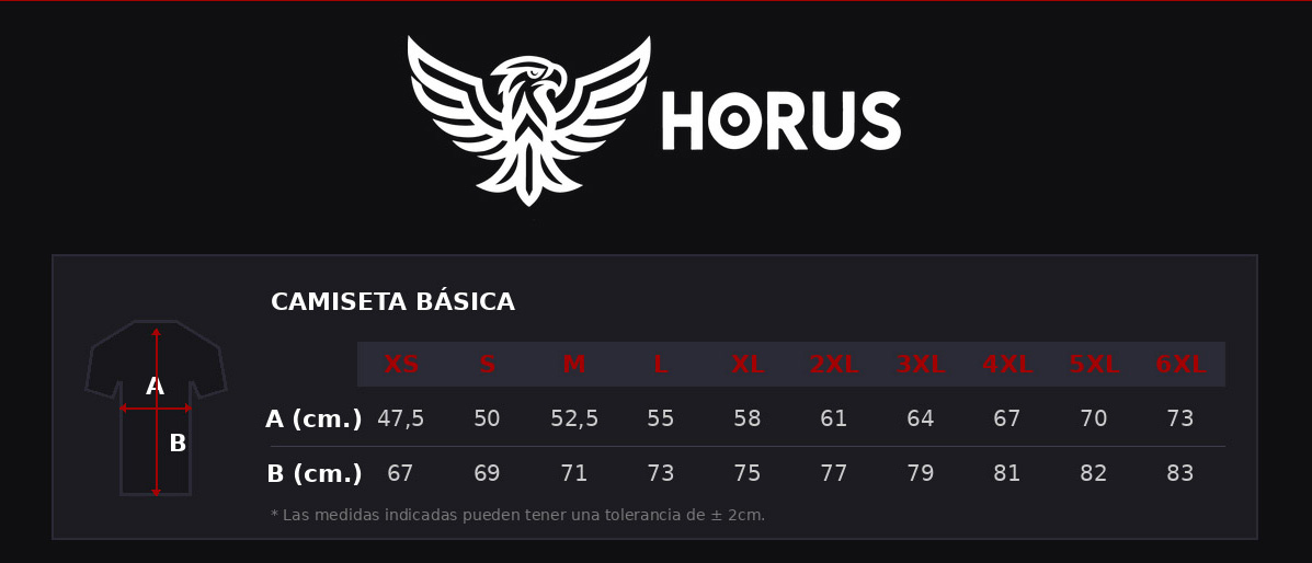 Guía de tallas HORUS